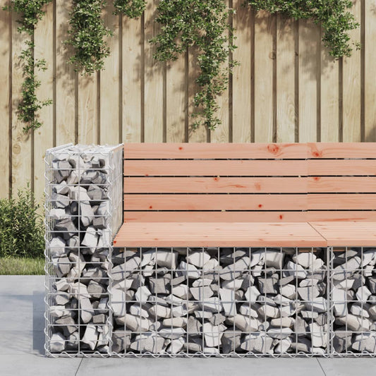 Solid Wood Garden Bench Gabion - 92x71x65.5 cm Douglas Design