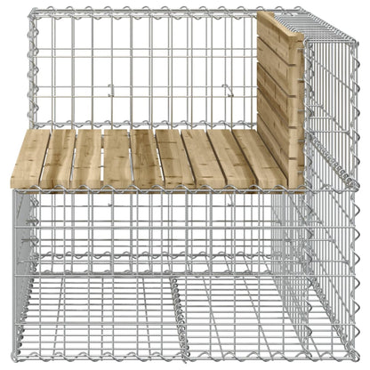 Rustic Pine Garden Bench Gabion 92x71x65.5 cm - Impregnated Wood