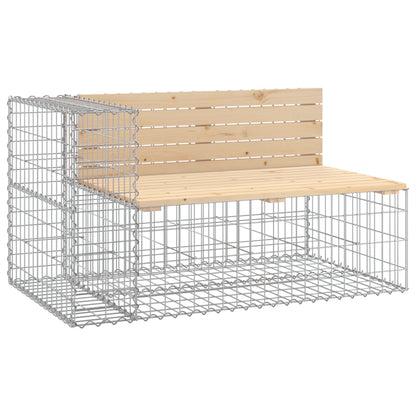 Solid Wood Pine Garden Bench Gabion Design - 122x71x65.5 cm