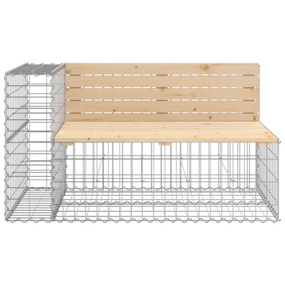 Solid Wood Pine Garden Bench Gabion Design - 122x71x65.5 cm