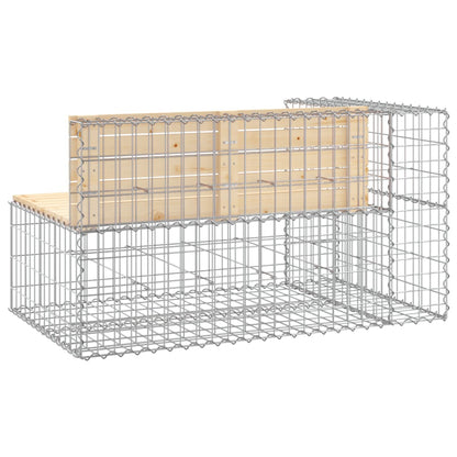 Solid Wood Pine Garden Bench Gabion Design - 122x71x65.5 cm