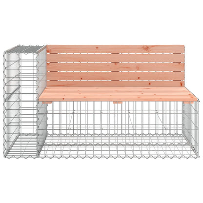 Solid Wood Garden Bench Gabion - Douglas Design 122x71x65.5 cm