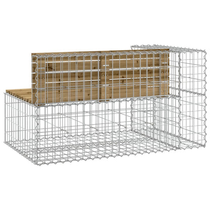 Gabion Garden Bench, Impregnated Pine, 122x71x65.5 cm