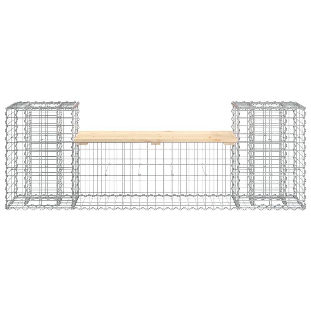 Solid Pine Garden Bench Gabion Design 183x41x60.5 cm