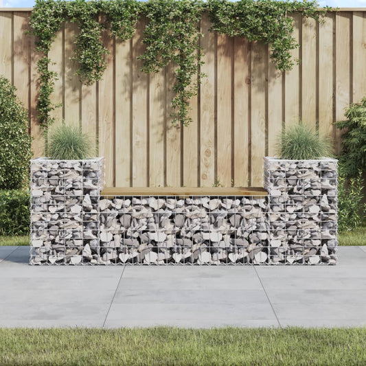 Garden Bench Gabion Design - 183x41x60.5 cm - Impregnated Pine Wood