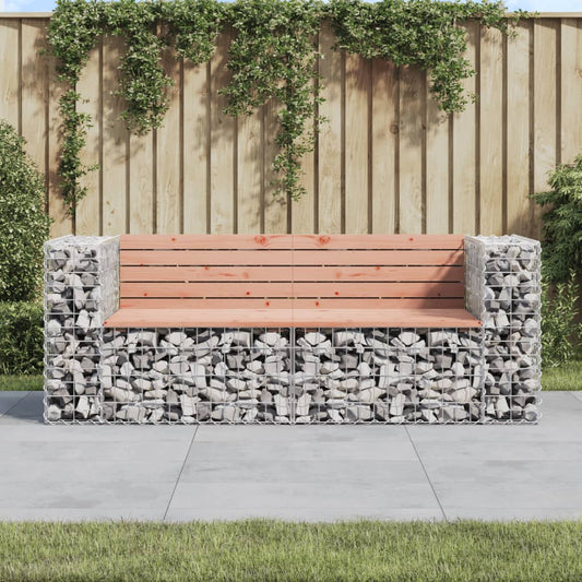 Solid Wood Garden Bench Gabion 184x71x65.5 cm - Douglas Design