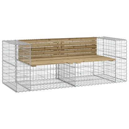 Impregnated Pine Garden Bench Gabion 184x71x65.5 cm