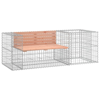 Sturdy Gabion Basket Garden Bench, Solid Douglas Wood Design