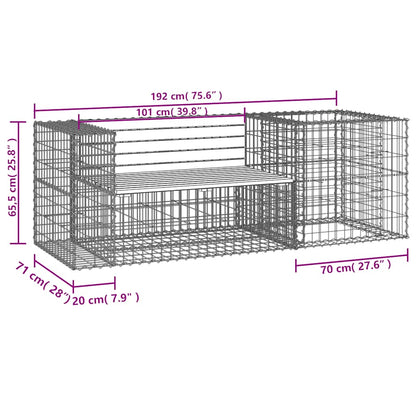 Sturdy Gabion Basket Garden Bench, Solid Douglas Wood Design