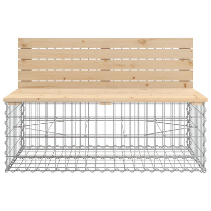 Sturdy Pine Garden Bench with Gabion Basket - Stylish Outdoor Seating