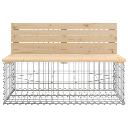 Solid Pine Wood Garden Bench Gabion 287x71x65.5 cm Design