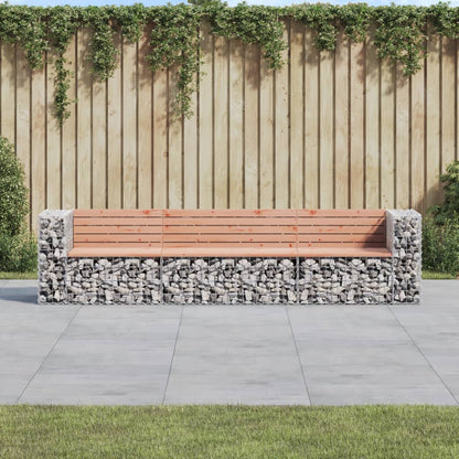 Solid Wood Garden Bench Gabion - Douglas, 287x71x65.5 cm