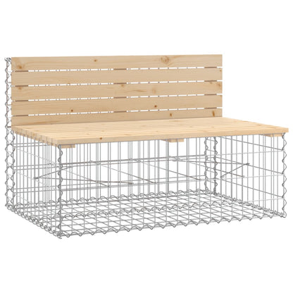 Solid Wood Pine Garden Bench Gabion, 347x71x65.5 cm Design