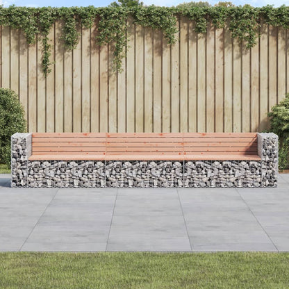 Solid Wood Garden Bench Gabion 347x71x65.5 cm - Douglas Design
