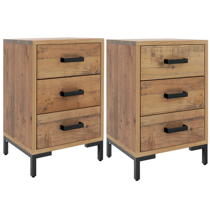Solid Pine Bedside Cabinets Set of 2 - 40x30x55 cm