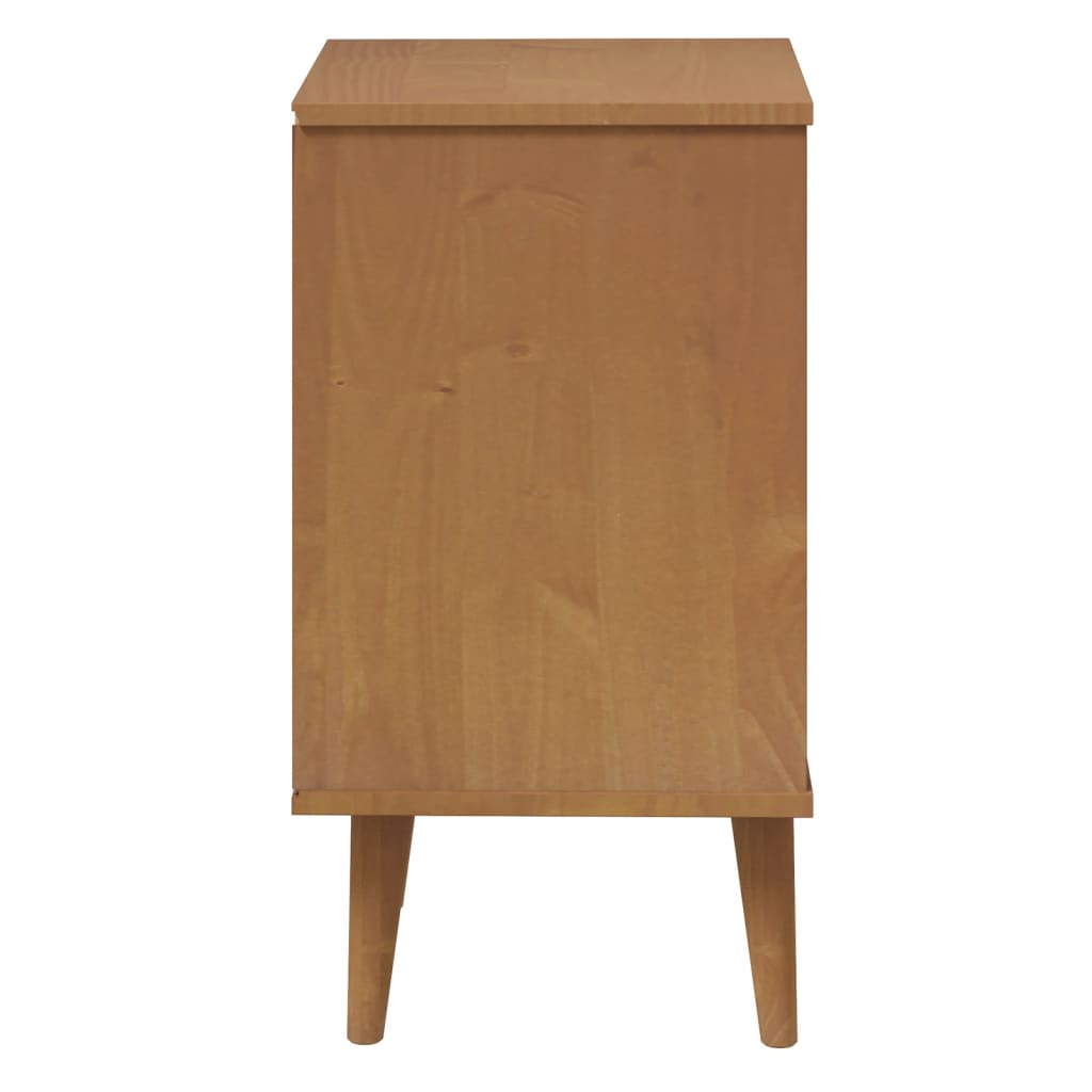 Solid Pine Brown Bedside Cabinet MOLDE 40x35x65 cm