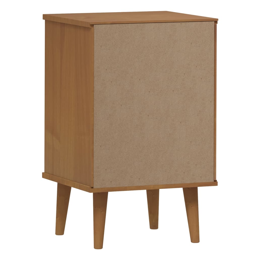 Solid Pine Brown Bedside Cabinet MOLDE 40x35x65 cm