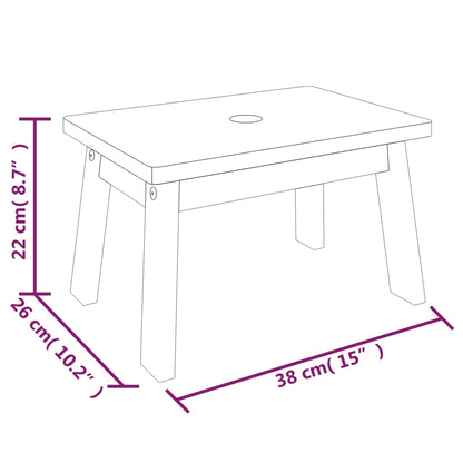 Solid Wood Acacia Step Stool 38x26x22 cm - Durable & Stylish