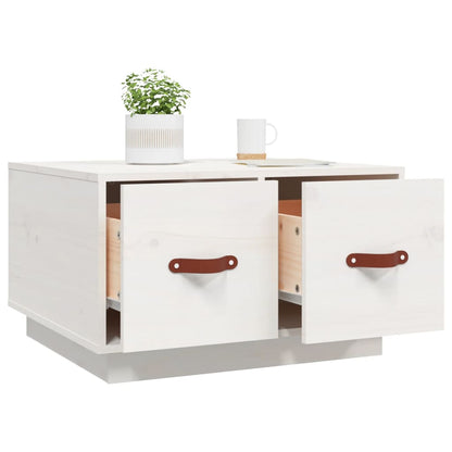 Coffee Table White 60x53x35 cm Solid Wood Pine