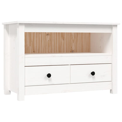 TV Cabinet White 79x35x52 cm Solid Wood Pine