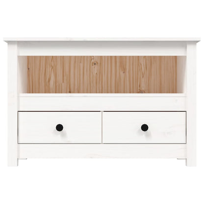 TV Cabinet White 79x35x52 cm Solid Wood Pine