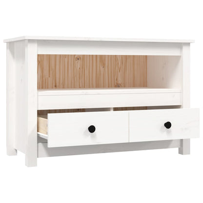 TV Cabinet White 79x35x52 cm Solid Wood Pine