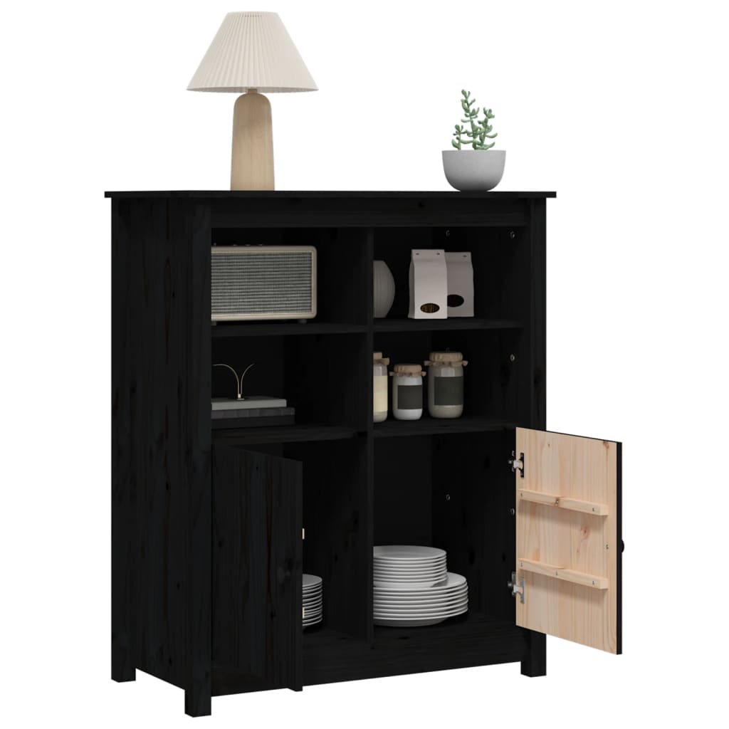 Sideboard Black 83x41.5x100 cm Solid Wood Pine