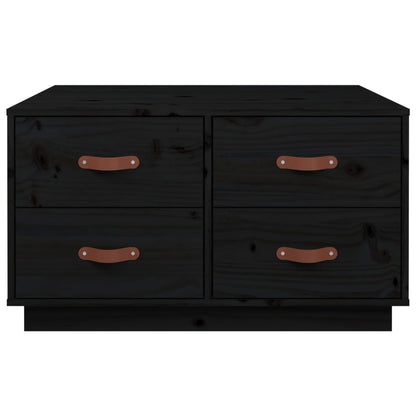 Coffee Table Black 80x80x45 cm Solid Wood Pine