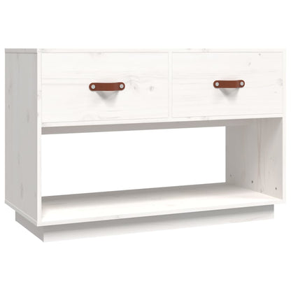 TV Cabinet White 90x40x60 cm Solid Wood Pine