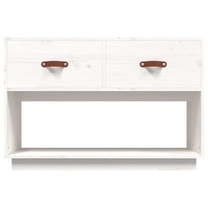 TV Cabinet White 90x40x60 cm Solid Wood Pine