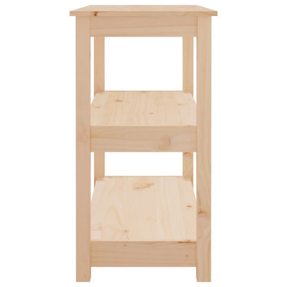 Solid Pine Wood Console Table - 80x40x74 cm, Natural Finish