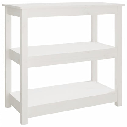 Solid Pine Wood Console Table - White, 80x40x74 cm
