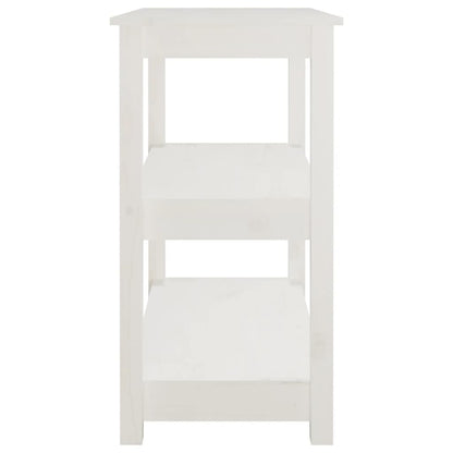 Solid Pine Wood Console Table - White, 80x40x74 cm