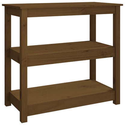 Solid Pine Wood Console Table in Honey Brown, 80x40x74 cm