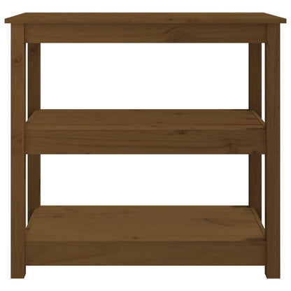 Solid Pine Wood Console Table in Honey Brown, 80x40x74 cm