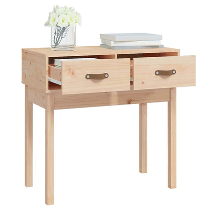 Solid Pine Wood Console Table - 76.5x40x75 cm, Natural Finish