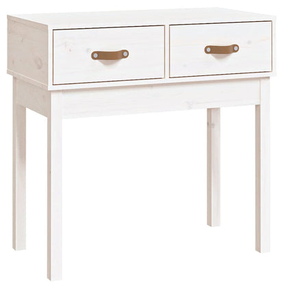 Solid Pine Wood Console Table - White, 76.5x40x75 cm