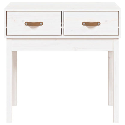Solid Pine Wood Console Table - White, 76.5x40x75 cm