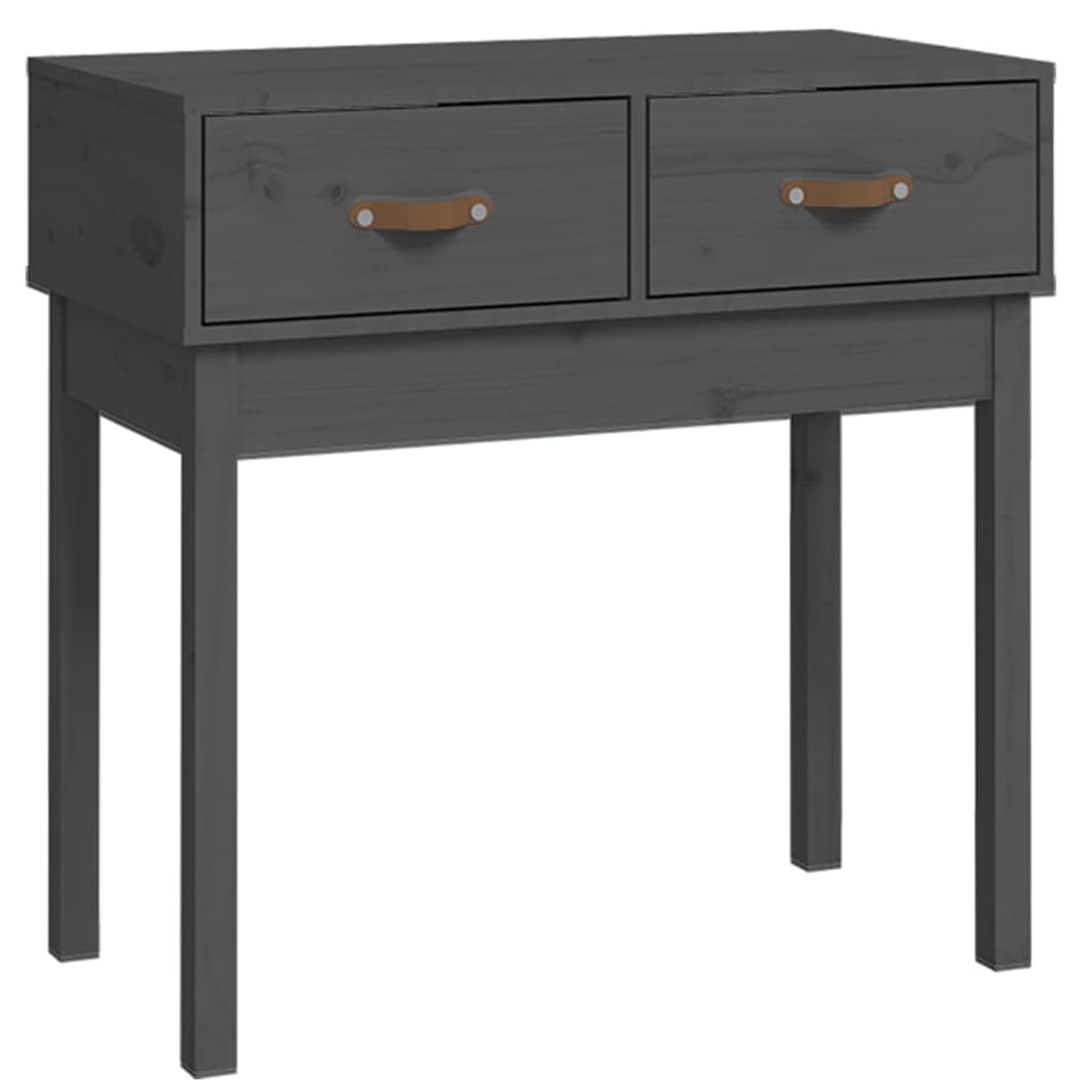 Solid Pine Wood Console Table in Grey - 76.5x40x75 cm