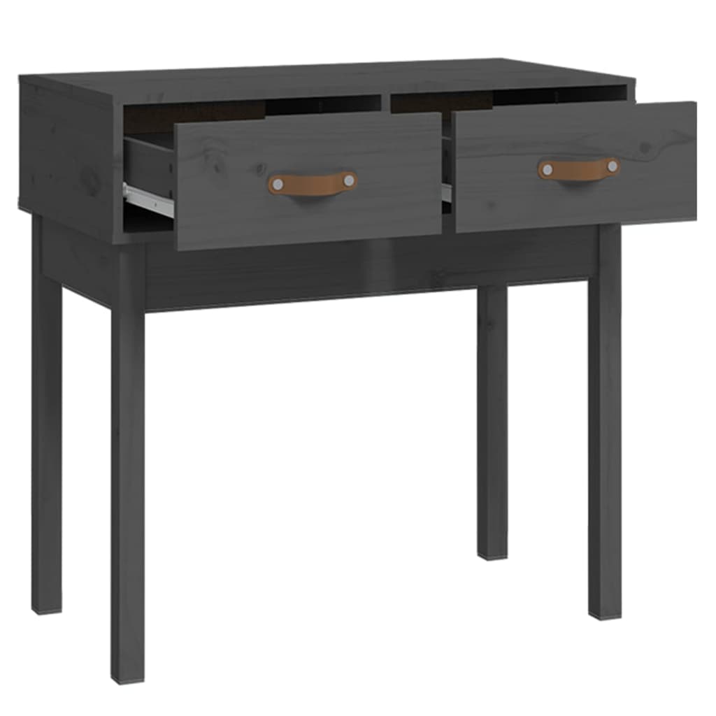 Solid Pine Wood Console Table in Grey - 76.5x40x75 cm