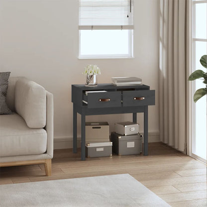 Solid Pine Wood Console Table in Grey - 76.5x40x75 cm