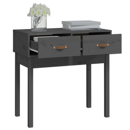 Solid Pine Wood Console Table in Grey - 76.5x40x75 cm