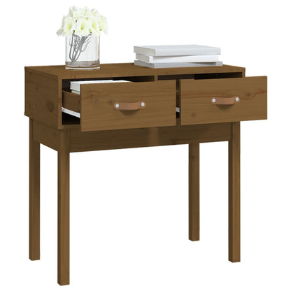 Honey Brown Pine Console Table - 76.5x40x75 cm Solid Wood