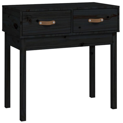 Solid Pine Wood Console Table - Black, 76.5x40x75 cm