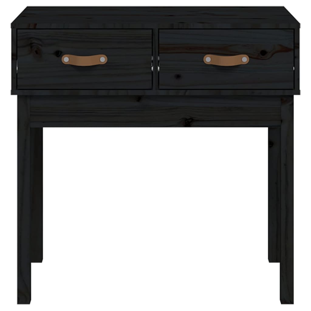 Solid Pine Wood Console Table - Black, 76.5x40x75 cm