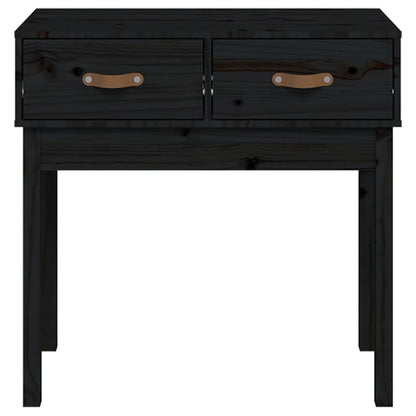 Solid Pine Wood Console Table - Black, 76.5x40x75 cm