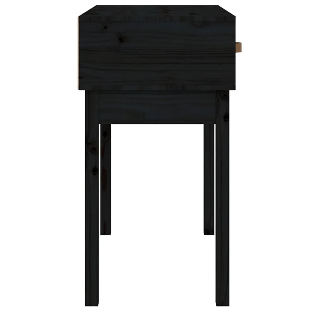 Solid Pine Wood Console Table - Black, 76.5x40x75 cm