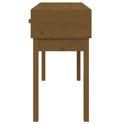 Solid Pine Wood Console Table in Honey Brown, 114x40x75 cm