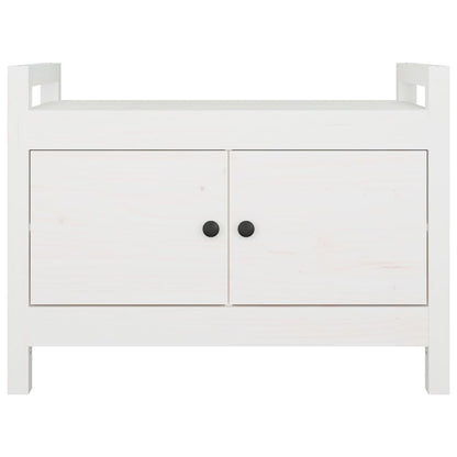Solid Pine White Hall Bench - 80x40x60 cm Elegant Entryway Seating