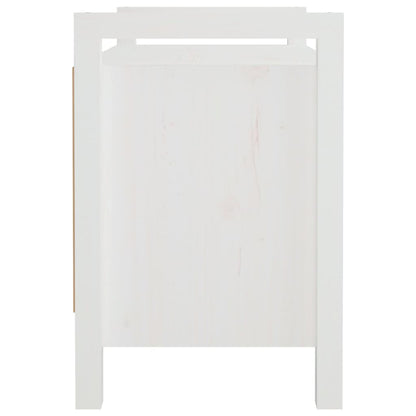 Solid Pine White Hall Bench - 80x40x60 cm Elegant Entryway Seating
